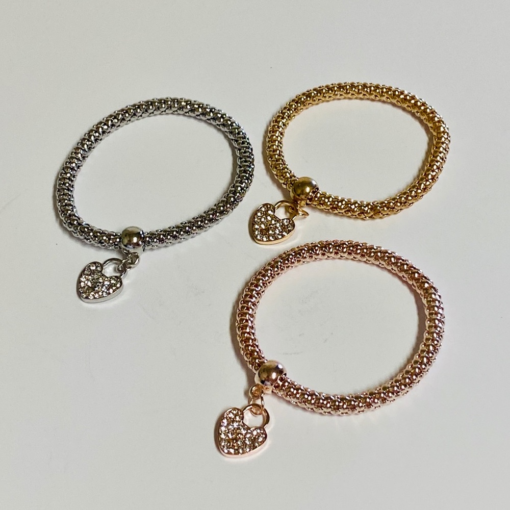 🔥3/$25🔥3 Piece Rhinestone Charm Bracelet Set - Picture 3 of 4